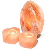 Crystal Allies Gallery: Natural Himalayan Salt Lamp and 2 Piece Heart Candle Holder Combo