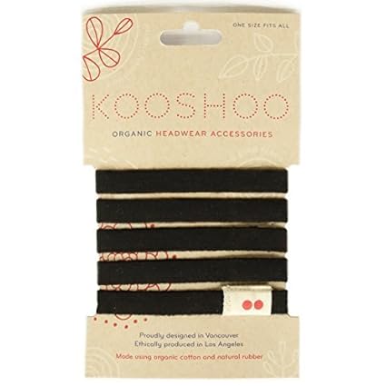 Kooshoo Lila Black Organic Hairties Top Rated Ouchless Hair Ties