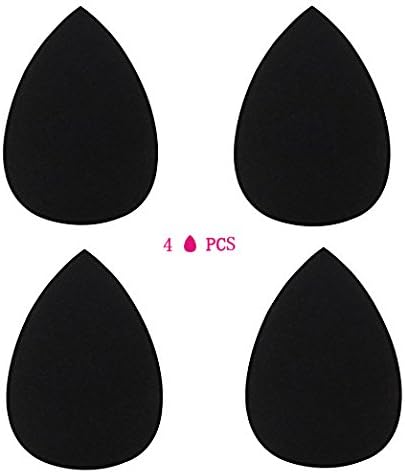 4pc Set Latex Free for Blending Highlighting and Contouring Makeup Blender Sponges (Black)