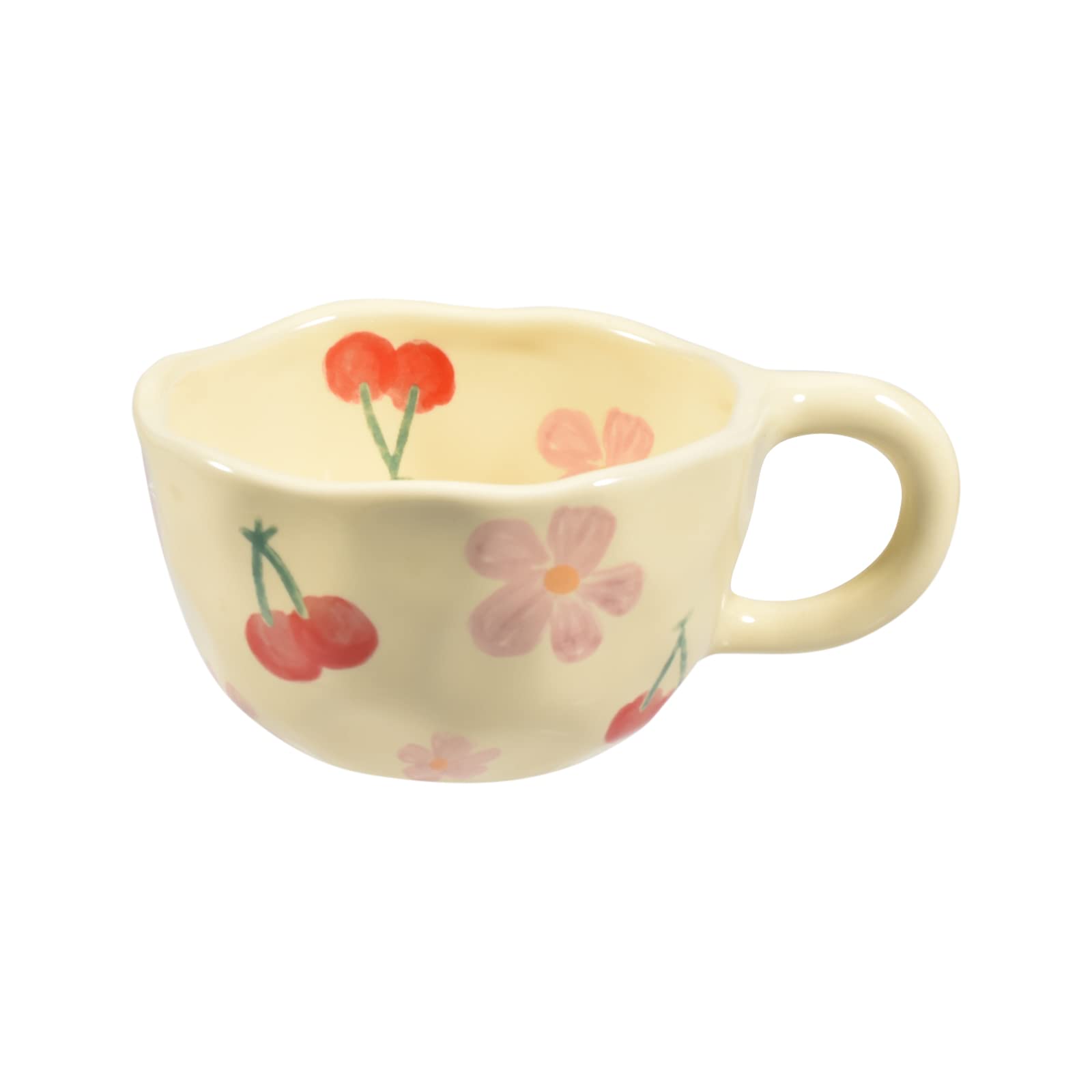 Koythin Ceramic Coffee Mug, Creative Flower Cup for Office and Home, Dishwasher and Microwave Safe, 8.5 oz/250 ml for Latte Tea Milk, Suitable for Mom on Mother's Day (Pink Cherry) — image 1