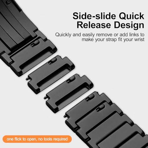 Hatolove Titanium Strap for Huawei Watch GT6 Pro 46 mm, with DLC Coating and Folding Clasp – Lightweight, Anti-scratch, Modular Design for Huawei GT6 Pro 46 mm