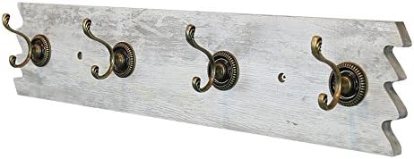 Wall Mounted Coat Rack, WUDENHOM Entryway Floating Shelf with 4 Hooks in Light Color(23.6×5.1×0.6Inch,1 Set)
