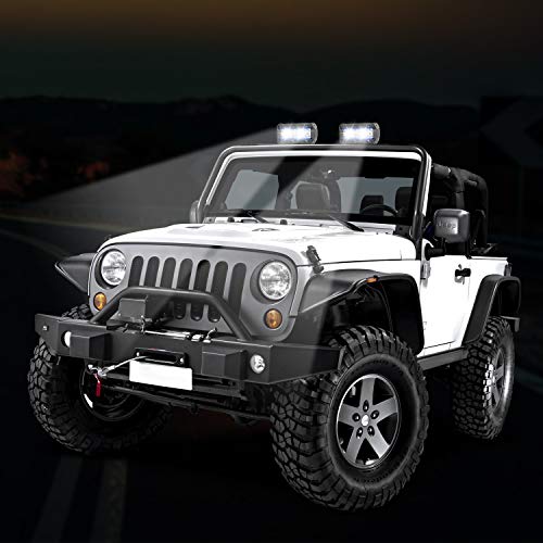 Zmoon LED Light Bar, 7in 240W 24000LM Off Road Driving Light, 2pcs Waterproof Pod Light with DRL/Angel Eye Spot&Flood Combo Beam Work Light for SUV/ATV/Jeep/Boat (Blue)
