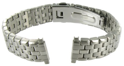 12-16mm Hirsch Silver Tone Adjustable Semi-Solid Link Deployment Buckle Ladies Watch Band 2002WR