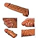 Privacy Packaging. Long Style Penis Sleeve 9.7 Inch 70% Enlarger Ultra-Lifelike Fantasy X-Tensions Extender Extension Chastity Extension Cock Sleeves Dick Sock Reusable Condoms Brown
