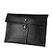 men woman pu leather multifunction office documents bags A4 paper file pouch envelope bag conference, Black, 13.8