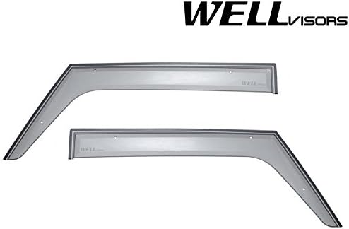 WellVisors Jeep Wrangler 2 Door 07-17 Premium Sleek HD Side Window Visor Smoke