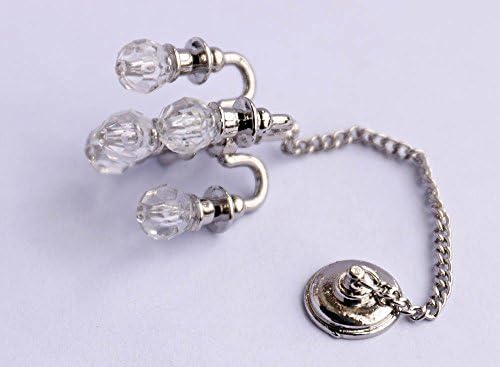 1:12 Dollhouse Miniature Toy Silver Fake Pendant lamp Chandelier Light
