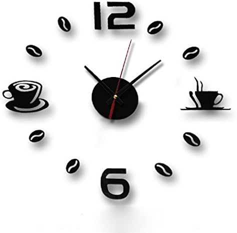 MISILIU Acrylic DIY Self Adhesive Interior Wall Creative Decoration Mute Clock for Living Room Bedroom Hall (A)