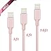 iPhone Charger Cable, LUXEAR 3 Pack 3ft 6ft 10ft Lightning to USB Cables Charging Cord Charge and Sync for iPhone 7, 6s, 6s Plus, 5s, 5, SE, iPad air 2 iPad mini，Pink Rose Gold