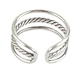 Mother's Day Silver plated Triple Bands Hollow Adjustable Ring Size: 6 -8