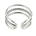Mother's Day Silver plated Triple Bands Hollow Adjustable Ring Size: 6 -8