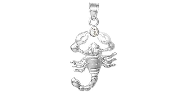 High Polish Solitaire Scorpion Pendant 