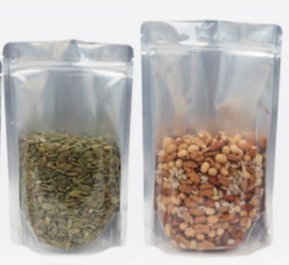 Assorted Sizes Airtight High Barrier Recloseable Zip Seal Stand Up Pouch Bags for Food Herbs Medicine Pills Powder Storage (Front Clear + Back Foil) (20, 10 x Medium +10 x Large)