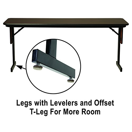 Correll SP2460PX-01 High Pressure Laminate Classroom, Training or Seminar Table with Folding Panel Leg, Rectangular, 24"x60", Seats 2, Walnut