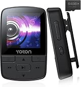 Yoton MP3 Player Bluetooth 5.2 64GB Expandable Mini with Clip FM Radio