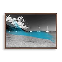 Framed Canvas Wall Art Black and White Scenery Canvas Prints Home Artwork Decoration for Living Room,Bedroom - 16x24 inches