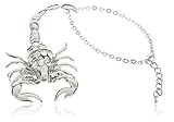 JOTW Silvertone Scorpion Adjustable Finger Ring and Slave Hand Chain Bracelet One Size Fits All (F-265)