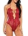 Avidlove Women’s Lingerie Bodysuit Deep V Halter Floral Lace One Piece Teddy Lingerie