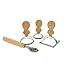 Cheftor 4 Piece Authentic Wood Handle Ravioli Maker Set with 2 Round Stamps, 1 Square Stamp and Cutter Wheel for Ravioli, Pasta, Lasagna, Mante, Dumplings, Pierogi, Pelmini