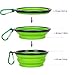 IDEGG Portable Silicone Pet Bowl, 5 Inches, Foldable Expandable Water Feeding Travel Bowl Cup Dish for Pet Dog Cat and Small Animals (Set of 2, Purple+Green)