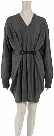 Amazon エムエムシックスメゾンマルタンマルジェラ Mm6 By Maison Martin Margiela Jumper Dress ニットワンピース Vネック コットン ウール グレー 黒 18ss S52ct0314 中古 ワンピース チュニック 通販