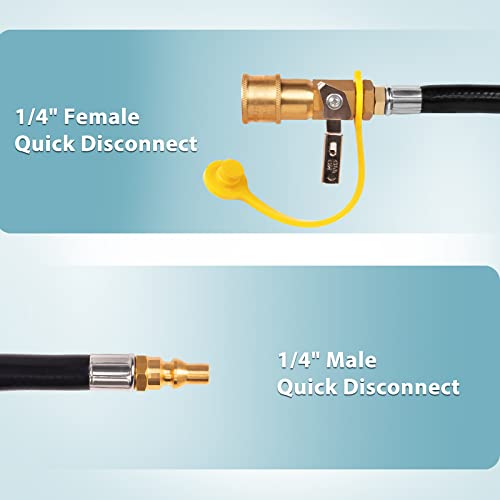 SHINESTAR RV Quick Connect Propane Hose for Blackstone 17/22Inch Griddle, 12Foot, Safety