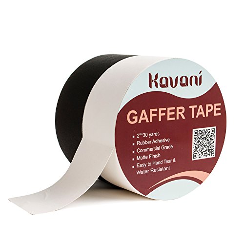 KAVANI Premium Gaffer Tape with Rubber Adhesive 2 Pack of 2inch X 30yards White&Black - Thumbnail 7