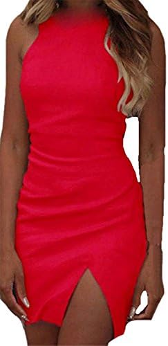 Tirahse Women Slim Fit Party Sexy Bodycon Mini Club Dress RedMedium