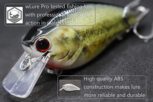 6 Hard Baits Fishing Lures in One Tackle Box Crankbait RealSkin Painting for Bass Fishing HC25KB