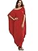 Verdusa Women's One Off Shoulder Caftan Sleeve Harem Maxi Dress Red L