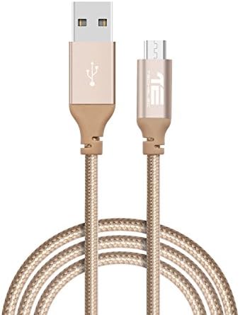 Micro USB Cable 6.6ft, TechElec Nylon Braided 2.0 Micro-USB to USB Android Charger, Gold