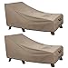 ULTCOVER Waterproof Patio Lounge Chair Cover Heavy Duty Outdoor Chaise Lounge Covers 2 Pack - 68L x 30W x 30H inch Brown
