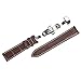 Ac Union ACUNION™ Cowhide Leather Watch Strap Push Button Butterfly Deployment Buckle Watch Black Brown (22mm, Brown With Tan Stitch)