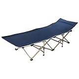 Vicbovo Clearance Adults Folding Camping Cots with Mat and Storage Bag Strong Stable Portable Sleeping Bed Cot for Traveling, Hiking and Home Lounging