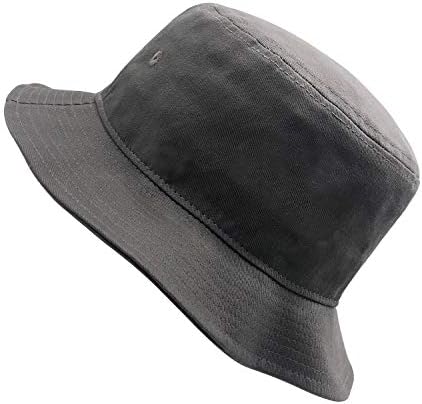Unisex 100% Cotton Packable Summer Travel Bucket Beach Sun Hat Outdoor Cap