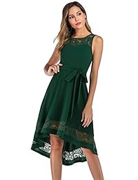 Gardenwed - Vestidos de cóctel para mujer, estilo vintage, de encaje, para dama de honor, vestidos de noche altos y bajos para fiestas y bodas