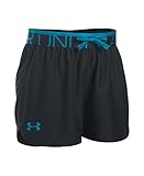 Under Armour Girls' Play Up, Black/Teal Blast, Youth X-Small
