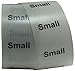 Small Clothing Labels Size Strip Stickers for Retail Apparel 1.25 x 5 Inch 125 Adhesive Stickers