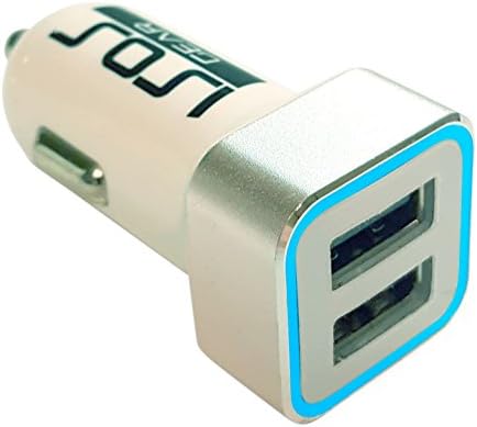 Car Charger, ISOSGear 4.8A/24W 2 Smart Port Car Charger Blue LED (white) for iPhone, Samsung Galaxy, Note, Tab S, LG, HTC, Nexus, iPads