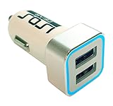 Car Charger, ISOSGear 4.8A/24W 2 Smart Port Car Charger Blue LED (white) for iPhone, Samsung Galaxy, Note, Tab S, LG, HTC, Nexus, iPads