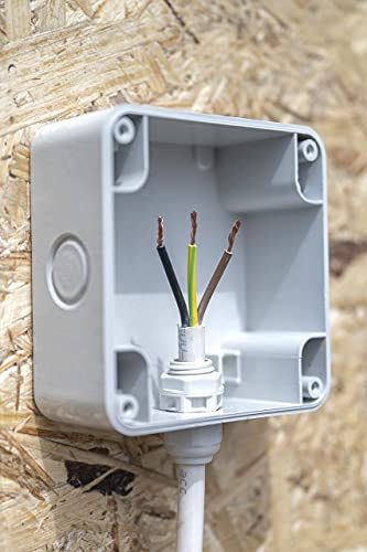 Aufputz oder Unterputz Schuko Feuchtraum Steckdose IP66 Hergestellt in der EU mit passende Stecker (Aufputz ohne… – Bild 6