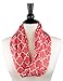 Pop Fashion Quatrefoil Pattern Infinity Scarf for Women - Lightweight, Comfortable Travel Scarf with Hidden Pocket to Store Phone, Keys, and Wallet - Fashion Scarf for All Seasons (Coral Pink)