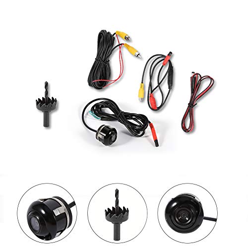 Fsskgxx Mini Car Rear View Camera, Mini 360°CCD HD Reverse Camera Blind Spot Front/Side/Rear View Parking Night Vision Vehicle Backup Camera
