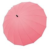 Saiveina 47 Inch Auto Open Straight Strong Durable Umbrella, 190T Fiber Waterproof Windproof Sport Umbrella 16 Ribs (Pink)