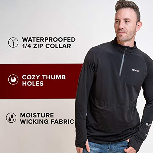 Venture Heat Men's Heated Shirt Thermal Underwear with Battery Pack - Long John, 1/4 Zip Electric Base Layer Pullover… - Image 5