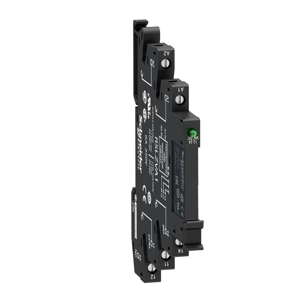 Schneider Electric Slim interface relay pre-assembled, 6 A, 1 CO, LED, protection module, spring terminal, 110 V AC