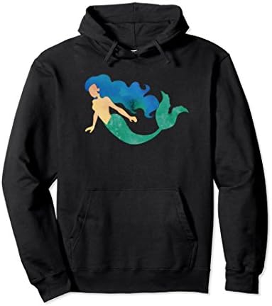 Unisex Mermaid Swimming Cute Hoodie Large Black