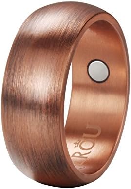 VITEROU Basic 8MM Magnetic Pure Copper Therapy Ring with 2 Powered Magnets for Arthritis Pain Relief Comfort Fit,Size 7-13