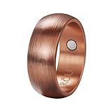 VITEROU Basic 8MM Magnetic Pure Copper Therapy Ring with 2 Powered Magnets for Arthritis Pain Relief Comfort Fit,Size 7-13